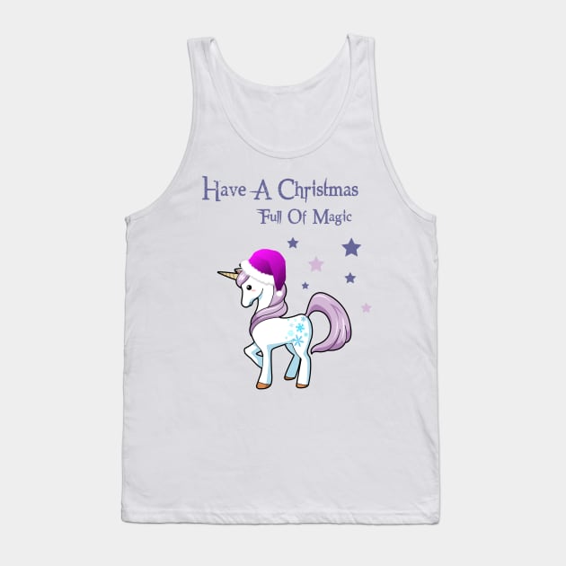 Unicorn Christmas Magic Tank Top by Specialstace83